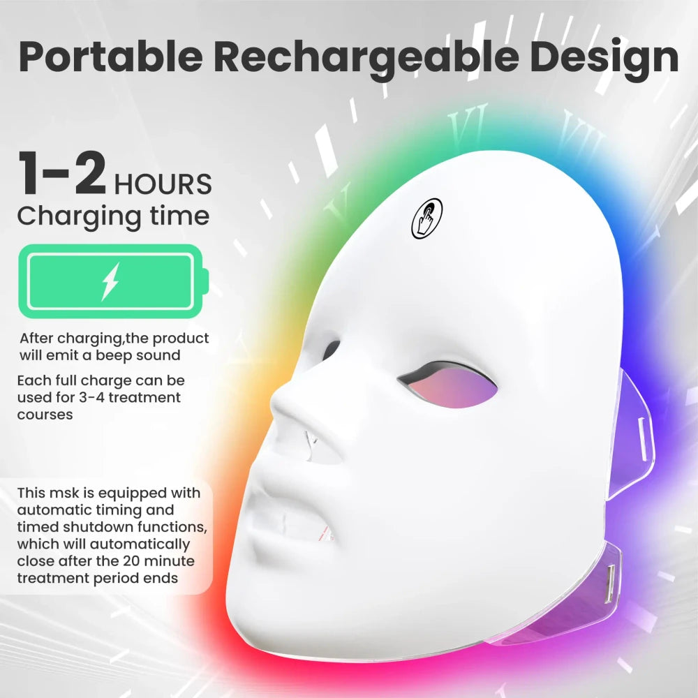7 Color LED Light Therapy Facial Mask